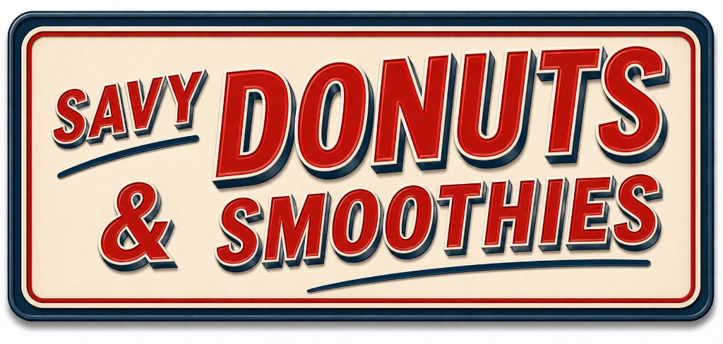 Savy Donuts & Smoothies sign